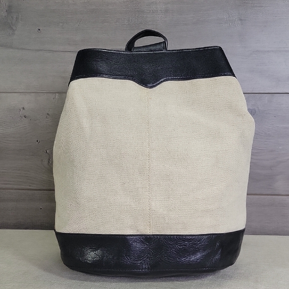 Rebecca Minkoff Handbags - Rebecca Minkoff Black and Cream Canvas Leather Sling Shoulder Bag